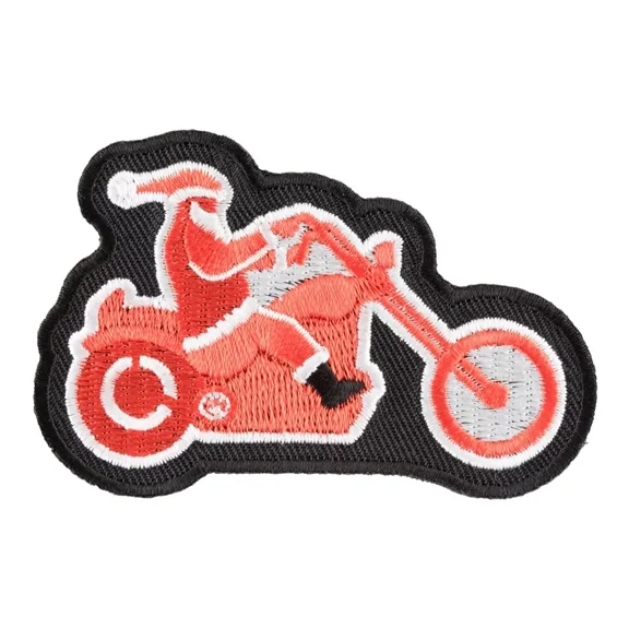 Naughty Or Nice Biker Santa Patch, Christmas Patches