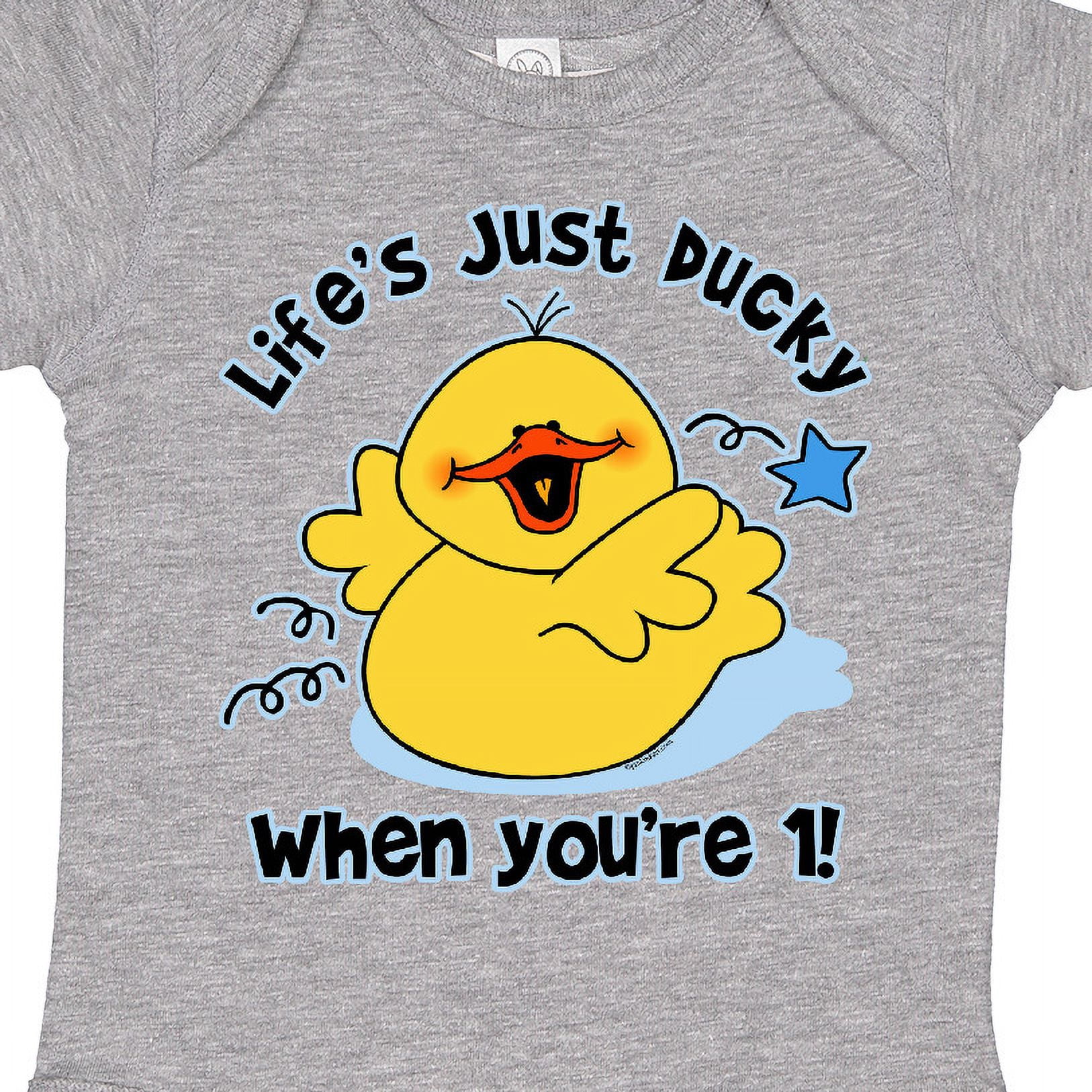 Inktastic Life's Ducky 1st Birthday Boys or Girls Baby Bodysuit