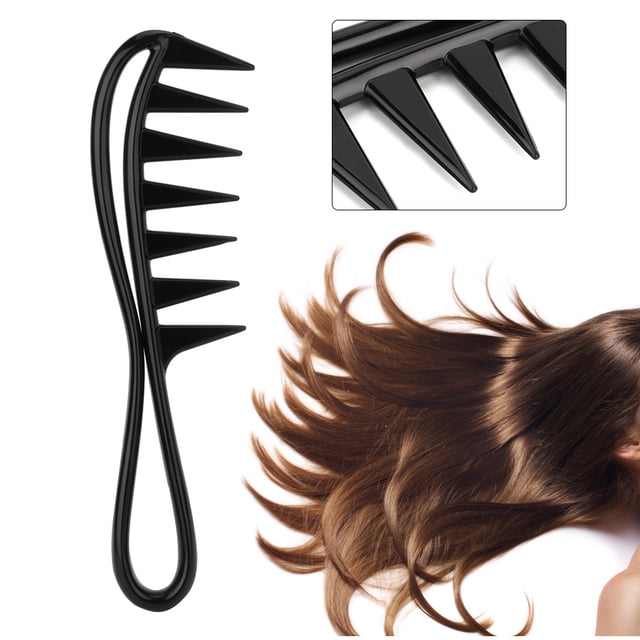 Cergrey Wide Teeth Comb,2pcs Professional Salon Wide Teeth Shark Comb Curly Hair Hairdressing Comb Hair Styling Tool, Large Teeth Comb