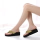 thumbnail image 5 of EeaseMX Sandalias de plataforma con purpurina para mujer, sandalias brillantes con tiras, tacón de cuña antideslizante, talla 37 (doradas), 5 of 7