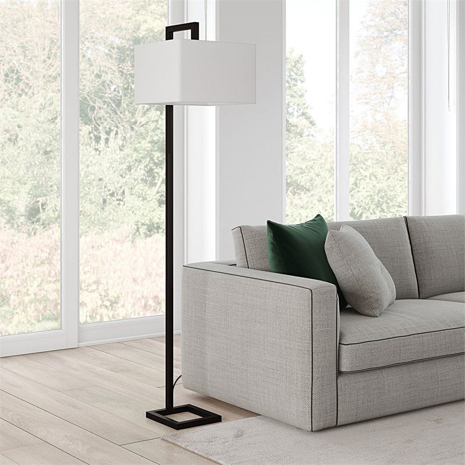 Evelyn&Zoe Modern Metal Floor Lamp with Square Shade