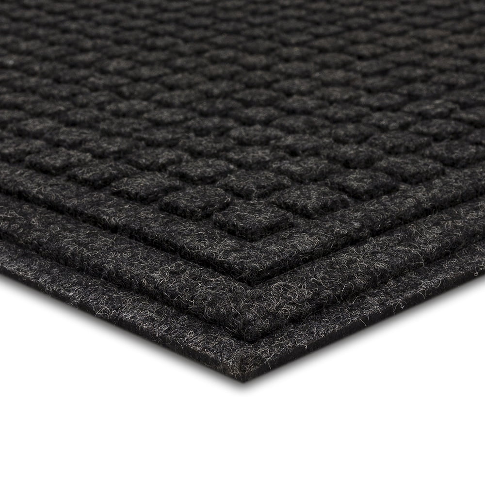 Mohawk Home Waffle Grid Impression Low Pile Non-Slip Indoor/Outdoor Door Mat, Onyx, 2' x 3'