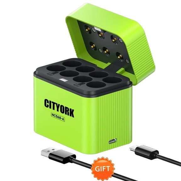 CITYORK 8 Bay 1.5V AA Rechargeable Batteries Smart Charger,Quick Independent Battery Charger Storage Box for 1.5V Double A Rechargeable Lithium Batteries