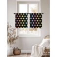 thumbnail image 2 of Colorful Polka Dot Sheer Curtains 54 Inch Length 2 Panels Set, Cartoon Watercolor Geometric Black Voile Window Treatment Rod Pocket Short Kitchen Curtains Drapes for Bedroom 52"x54"x2, 2 of 7