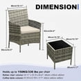 thumbnail image 2 of IdealHouse 3 Piece Patio Furniture Set, Rattan Outdoor Furniture with 2 Chairs & Coffee Table, Modern Outdoor Seating Conversation Bistro Set for Garden Backyard Porch (Grey and Beige), 2 of 8