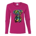 thumbnail image 3 of Dean Russo Unconditional Loyalty Dog Lover Womens Graphic Long Sleeve T-Shirt, Fuschia, XX-Large, 3 of 6