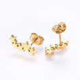 thumbnail image 5 of 5 set 304 Stainless Steel Jewelry sets Stud Earrings and Pendant Necklaces Star Golden 18.9 inch(48cm) Stud Earrings: 13x6x1.2mm Pin: 0.8mm, 5 of 5