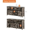 thumbnail image 5 of WAMPAT Farmhouse TV Stand with Barn Doors for 65 Inch TV, Wooden Entertainment Center with Mesh Doors and Adjustable Shelf, Tall TV Console for Living Room, 59x15.4x31,Dark Rustic Oak, 5 of 8