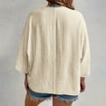 thumbnail image 4 of Diufon Women's Button Down Shirts 3/4 Sleev V Neck Tunic Blouses Plus Size Loose Flowy Cardigan Tops, 4 of 9