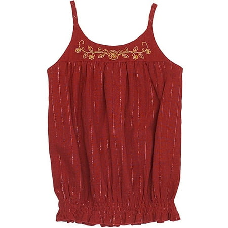 Girl's Embellished Gauze Tank