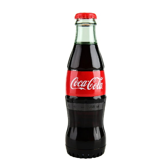 Altavoz Bluetooth con forma de botella de Coca-Cola con tecnología Bluetooth 5.0, puerto AUX, sonido alto y bajo, inalámbrico portátil, tiempo de reproducción prolongado, emparejamiento TWS para activ
