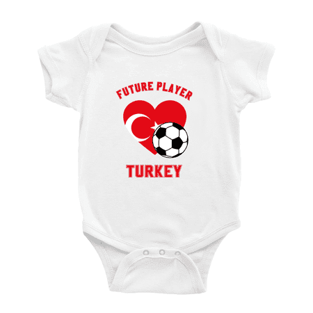 

Future Soccer Player Turkey Soccer Fan Baby Romper (White 3-6 Months)