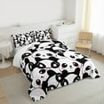 thumbnail image 3 of Manfei Cute Panda Bedding Comforter Set,Zoo Animal Twin Comforter Sets,White Black Bedding Set For Girls Boys,Microfiber Bedroom Decor,2pcs, 3 of 8