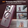 thumbnail image 2 of Allytechgroup iPhone 13 Pro Max Magnetic Case with Rotating Stand, Multi Angle Viewing Stand Anti-Scratch Compatible with Magsafe & Car Mount Phone Case for Apple iPhone 13 Pro Max, Winered, 2 of 7