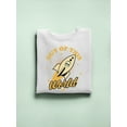 thumbnail image 3 of Out of This World - Alien Emoji Rocket Adventure Graphic Women's Sweatshirt, 3 of 4