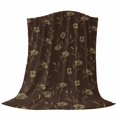 thumbnail image 6 of Brown Floral Blanket Soft Cozy Warm Throw Blanket for Couch, Plush Fuzzy Flannel Fleece Blankets for Sofa, Vintage Spring Botanical Flowers Bed Blankets Lightweight Gifts for Women, 50"x60", 6 of 9