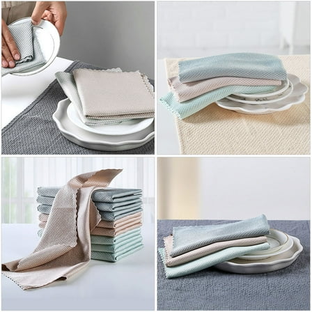 LEORX 10Pcs Multi Functional Duster Clothes for Kitchen Cleaning with Excellent Stitching Assorted Color