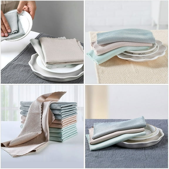 LEORX 10Pcs Multi Functional Duster Clothes for Kitchen Cleaning with Excellent Stitching Assorted Color