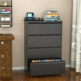 thumbnail image 5 of GangMei 4-Drawer Steel Metal Lateral Filing Cabinet with Lock in Black, 5 of 7