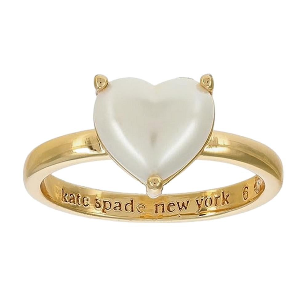【大セール】Kate Spade Goldtone & Faux Pearl Heart リング e73a9041-d380-43a0-b208-