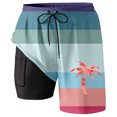 thumbnail image 3 of ibiyuan Mens Swim Trunks with Mesh Lining Quick Dry Mens Bathing Suits Drawstring Cargo Pocket Pool Shorts Pockets Soft Funny Print Surf Swimwear,a-Pink, 3 of 4