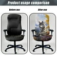 thumbnail image 4 of Renewold Wolf Mountain Flower Office Chair Cover Executive Computer Chair Cover Stain Resistant High Back Chair Protector for Universal Rotating Chair (NOT Chair), S, 4 of 7
