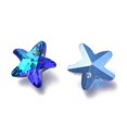 thumbnail image 3 of Electroplate Glass Charms Starfish Faceted Back Plated Blue 14x15x7mm Hole: 1.4mm, 3 of 3