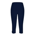 thumbnail image 2 of Blue Womens Sweatpants Women's Cropped Pants 2025 High Waisted Yoga Pants Lightweight Comfortable Solid Color Soft Casual Pajama Pants Casual Pants Women, 2 of 5