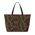 thumbnail image 2 of Easygdp Burgundy Peony Flowers Bolsa de Viaje de Playa de Gran Capacidad, Bolsa Tote Perfecta para la Playa, Escapadas de Fin de Semana y Viajes, 2 of 7