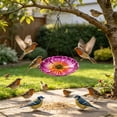 thumbnail image 4 of Metal Hanging Bird Feeder, Flower Shaped Bird Bath Tray, 17.7 Inch Metal Wild Bird Waterer for Garden Decor, 4 of 6