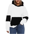 thumbnail image 1 of Timegard Womens Sweatshirts V Neck Long Sleeve Pullover Fall Winter Casual Loose Comfy Tops Solid Color, 1 of 5