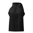 thumbnail image 5 of HOWPAY Womens T Shirts Sleeveless Loose Fit Crew Neck Basic Tee Tops Casual Letter Print Summer Lightweight Cozy Soft Baggy Y2K Streetwear Black L, 5 of 6
