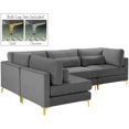 thumbnail image 1 of Meridian Furniture Julia Grey Velvet Modular Sectional (4 Boxes), 1 of 2