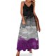 thumbnail image 1 of Vestido largo sin mangas con estampado de bandera del orgullo asexual con salpicaduras de pintura abstracta para mujer, vestido de verano para mujer, 1 of 7
