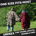thumbnail image 3 of Reversible Sherpa and Micro-Mink Oversized Wearable Throw Blanket Hoodie, Green Camo Pattern, Unisex One size Fits Most, 3 of 7