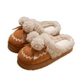 thumbnail image 2 of KANG Cozy Winter Slippers For With Sole And Pompom Detail Soft Fleece Shoes Indoor Outdoor Comfort, 2 of 4