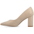 thumbnail image 3 of Journee Women's Simonne SuperNatural Shades Block Heel Pointed Toe Pumps, 3 of 10