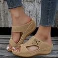 thumbnail image 3 of Mostsola Wedge Sandals for Women 2025 Boho Slides Open Toe Slippers Comfortable Orthopedic Sandals, 3 of 9