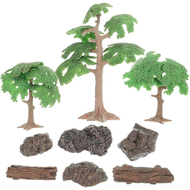 1 Set of Simulated Tree Stump Model Fake Stone Model Mini Tree Stump Old-growth Forest Layout Prop