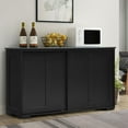 thumbnail image 5 of Costway Kitchen Storage Cabinet Sideboard Buffet Cupboard Wood Sliding Door Pantry Black, 5 of 12