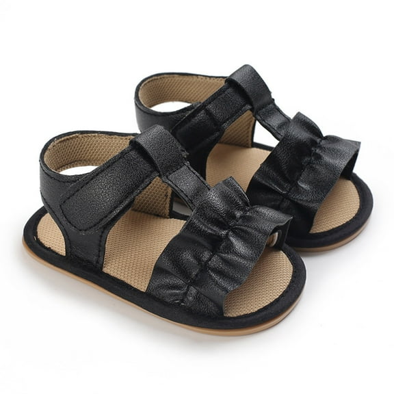 Aayomet Summer Children And Toddler Shoes Boys And Girls Sandals Flat Bottom Light Open Toe Size 9 Girls Sandals,Black 4