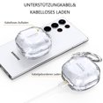 thumbnail image 2 of Crystal Case for Samsung Galaxy Buds Live & Galaxy Buds Pro & Galaxy Buds 2 & Galaxy Buds 2 Pro Case Hard Shockproof Protective Case with Key Ring (Transparent), 2 of 5