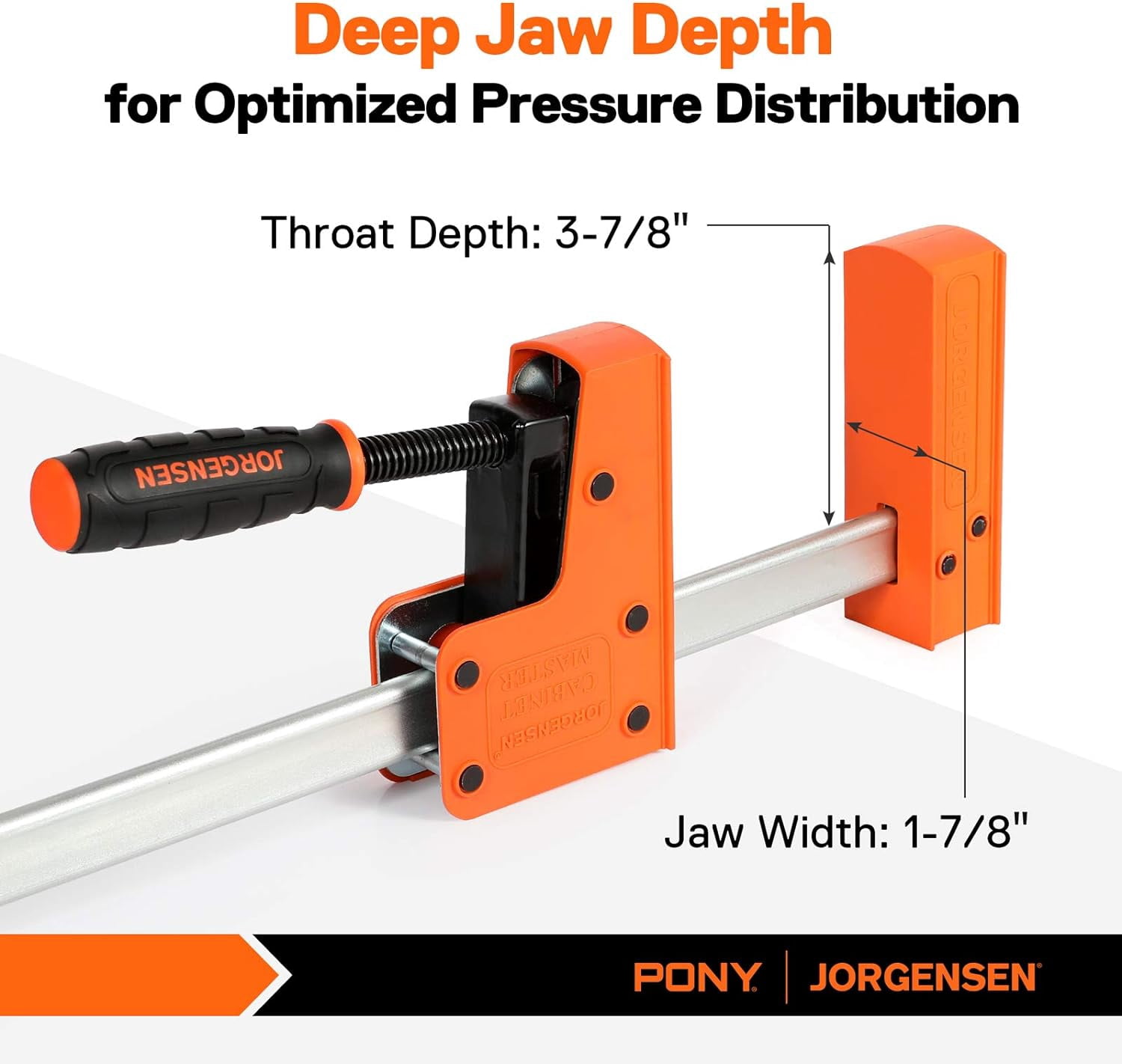 JORGENSEN 36-inch Bar Clamps, 90°Cabinet Master Parallel Jaw Bar Clamp Set, 2-pack