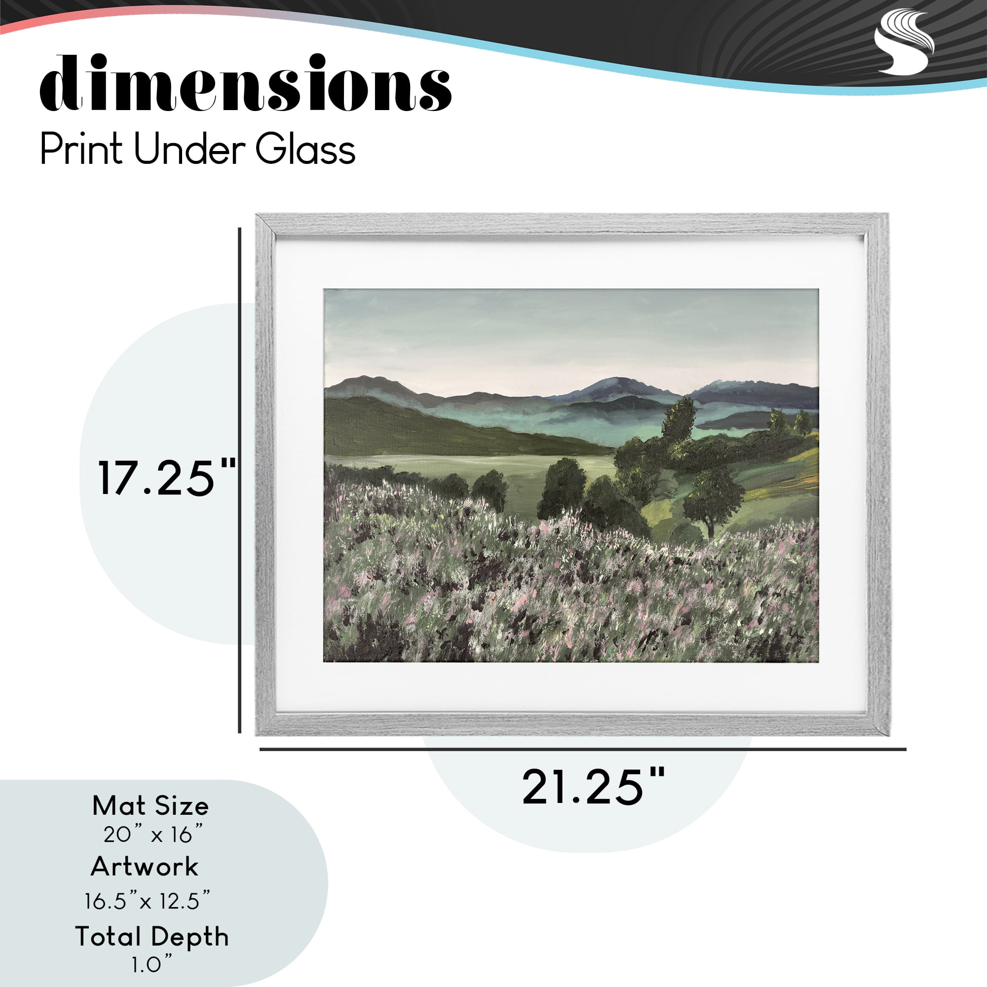 Stupell Industries Windblown Meadow Blooms Gray Framed Print Under Glass, design by Lee Ann Zirbes