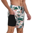 thumbnail image 3 of Haiem Hawaii Palms Mens Swim Trunks with Compression Liner 2 in 1 Swimming Shorts Stretch Swimwear Quick Dry,Board Shorts-X-Large, 3 of 9