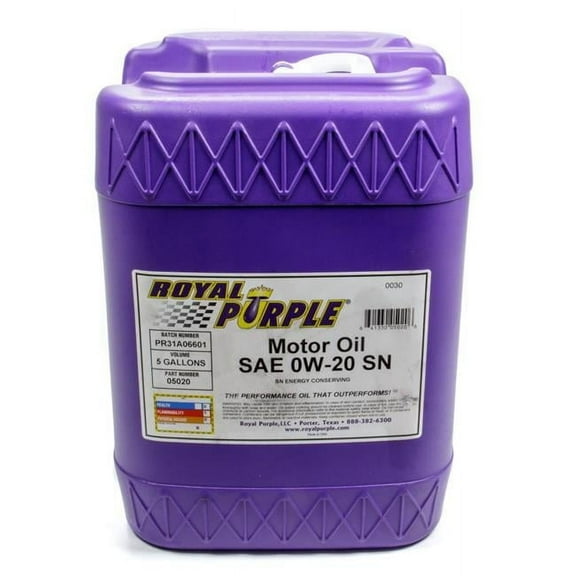 Royal Purple 05020 5 gal 0W20 Multi-Grade Motor Oil