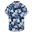 thumbnail image 5 of OGLCCG Hawaiian Shirt for Men Short Sleeve Floral Button Down Tops Summer Tropical Holiday Beach T Shirts,S,Blue 1, 5 of 6