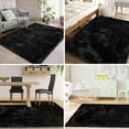 thumbnail image 3 of Fluffy Area Rug, Modern Abstract Fluffy Area Rug Indoor Soft Area Rug Faux Area Rug for Bedroom Living Room,Black,3' x 5', 3 of 7