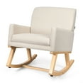 thumbnail image 1 of Gymax Mid Century Fabric Lounge Chair Upholstered Accent Armchair Rocking Chair Beige, 1 of 6