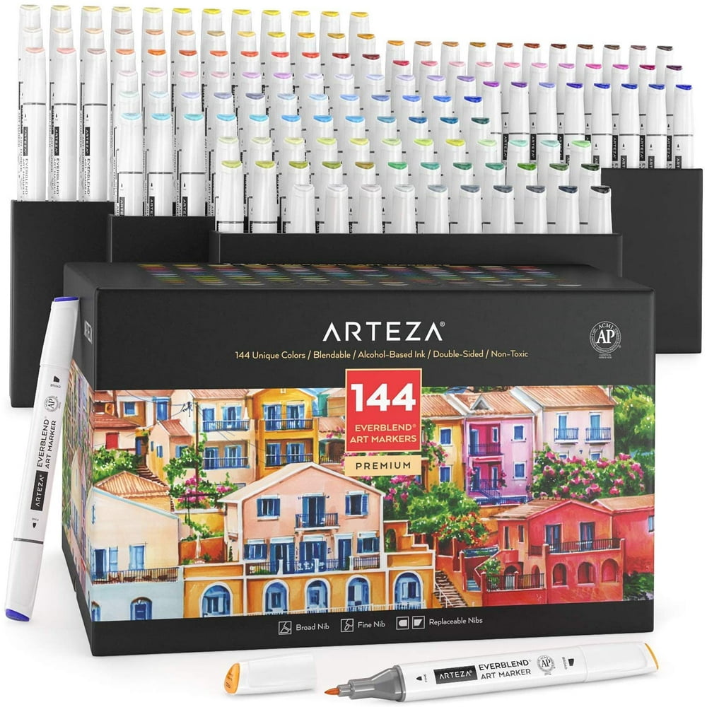 Arteza Professional EverBlend Dual Tip Ultra Artist Brush Sketch